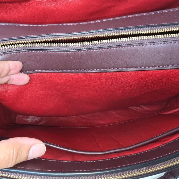 COACH BROOKLYN CARRYALL 34 in Oxblood - Picture 6 of 8